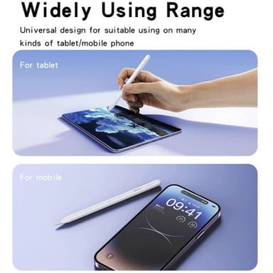 Magetic Universal Stylus Pen med lang batterilevetid - Hvit