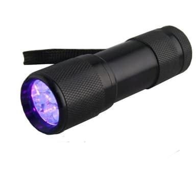 9 LED UV-lommelykt, 405 nm (svart)