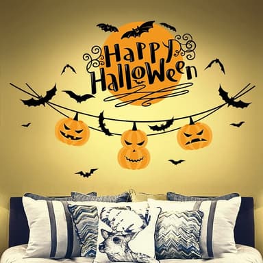 Veggdekorasjon med Halloween-motiv, Happy Halloween 60x45cm