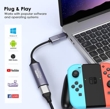 HDMI 4K 30Hz til USB3.0-adapter for videoopptak USB-A og USB-C