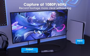 HDMI 4K 30Hz til USB3.0-adapter for videoopptak USB-A og USB-C