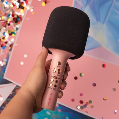 Maxlife MXBM-600 - Trådløs karaokemikrofon med innebygd høyttaler, rosa