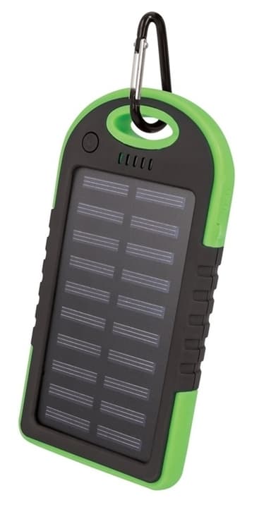 Setty powerbank med solceller, 5000 mAh, grønn