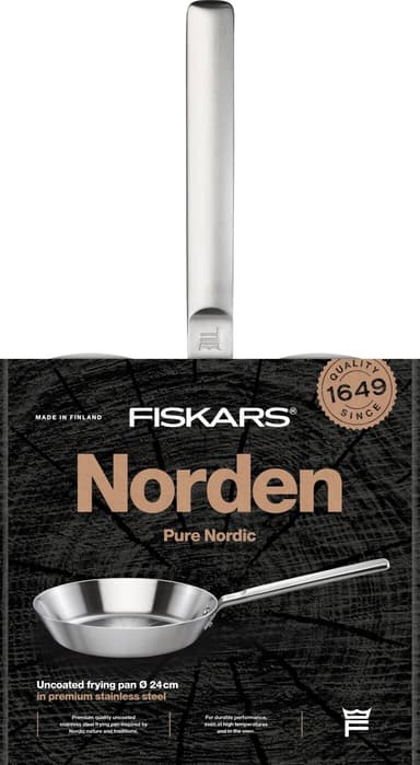 Fiskars Norden stekepanne, 24 cm, ubehandlet overflate