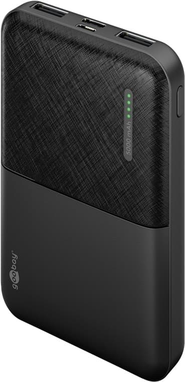 Goobay Powerbank compact 5.000 mAh praktisk og plassbesparende design med 5.000 mAh, perfekt for reiser