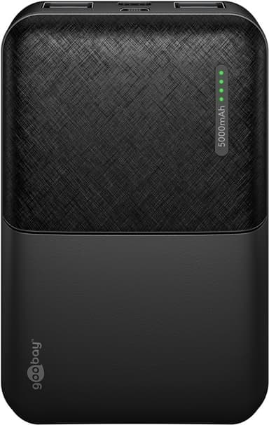 Goobay Powerbank compact 5.000 mAh praktisk og plassbesparende design med 5.000 mAh, perfekt for reiser