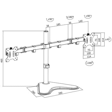 LogiLink Skjermstativ/fot Dual 13-32""