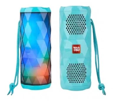 TG-167 Bluetooth-høyttaler 5W med kule LED-lyseffekter og dobbel bass, turkis