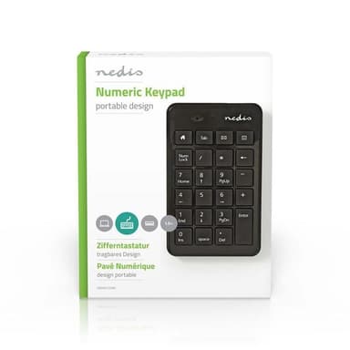 Nedis Wired Keyboard | USB-A | Kontor | Single-Handed | numerisk | Antall VHF kanaler