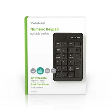 Nedis Wired Keyboard | USB-A | Kontor | Single-Handed | numerisk | Antall VHF kanaler