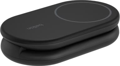 Belkin BoostCharge 2-i-1 15W Qi2 magnetisk lader (sort)