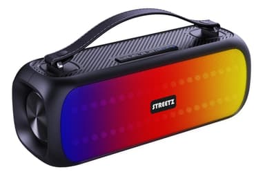 Streetz B200 Boombox 2x 7,5 W, IPX5, AUX, USB flash, LED, svart
