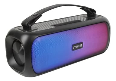 Streetz B200 Boombox 2x 7,5 W, IPX5, AUX, USB flash, LED, svart