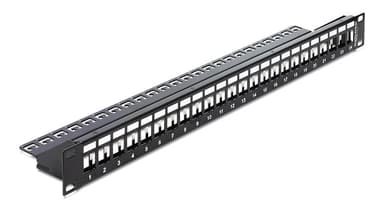 Delock 19"" Keystone patchpanel med 24 porter, svart
