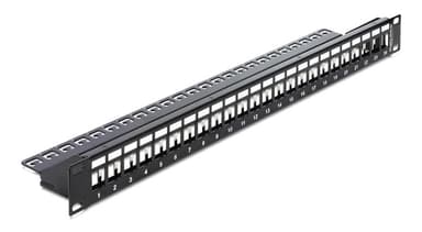 Delock 19"" Keystone patchpanel med 24 porter, svart