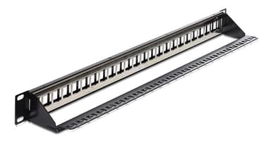 Delock 19"" Keystone patchpanel med 24 porter, svart