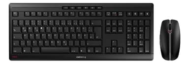 Cherry STREAM DESKTOP - Tastatur- og musesett - Trådløst - 2,4 GHz - Pan Nordic - Tastebryter: Cherry SX - Svart
