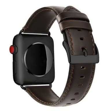 Klokkearmbånd i imitert skinn til Apple Watch, 42/44/45mm, Brun