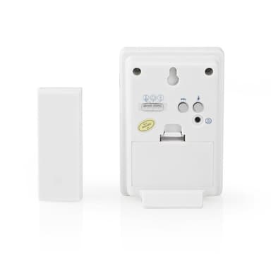 Nedis Trådløs ringeklokke Set | Batteri drevet | 3 V DC | 1x CR2032 | Volum: 80 dB | Signalområde (siktelinje): 300 m | IP44 | 36 Melodier | 1 Mottaker | Hvit