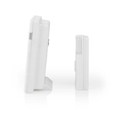 Nedis Trådløs ringeklokke Set | Batteri drevet | 3 V DC | 1x CR2032 | Volum: 80 dB | Signalområde (siktelinje): 300 m | IP44 | 36 Melodier | 1 Mottaker | Hvit