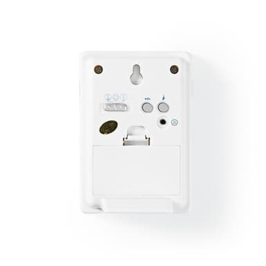 Nedis Trådløs ringeklokke Set | Batteri drevet | 3 V DC | 1x CR2032 | Volum: 80 dB | Signalområde (siktelinje): 300 m | IP44 | 36 Melodier | 1 Mottaker | Hvit