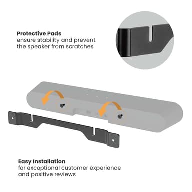 Nedis Soundbar Mount | Kompatibel med: Sonos® Ray™ | Vegg | 2 kg | Fort | ABS / Stål | Sort