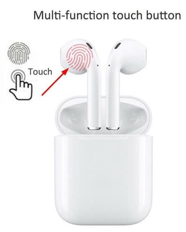 i18 TWS trådløse hodetelefoner med ladeetui, Bluetooth 5.0, svart