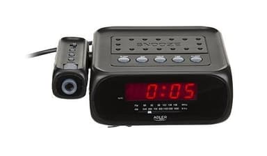 Adler klokkeradio med projektor - svart