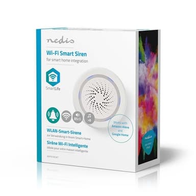 Nedis SmartLife Sirene | Wi-Fi | Nettstrøm drevet | 8 Lyder | 85 dB | Android™ / IOS | Hvit
