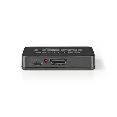 Nedis HDMI ™ Splitter | 2-Port port(s) | HDMI ™ -inngang | 2x HDMI ™ -utgang | 4K@30Hz | 2.25 Gbps | ABS / PVC | Sort