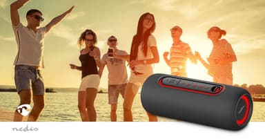 Nedis Bluetooth® Speaker | Maksimal batteritid: 4 timer | Håndholdt design | 30 W | Stereo | Innebygd mikrofon | X5 | Linkable | Sort
