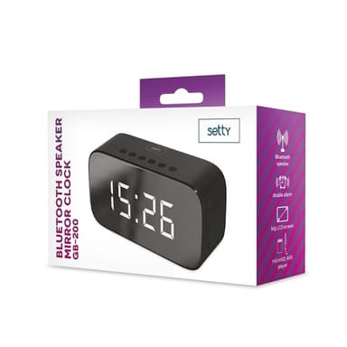 Setty GB-200 vekkerklokke med Bluetooth 5.0, svart