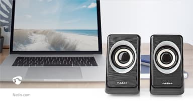 Nedis PC-høyttaler | 2.0 | 18 W | 3.5 mm Han | USB-Strøm | Volumkontroll