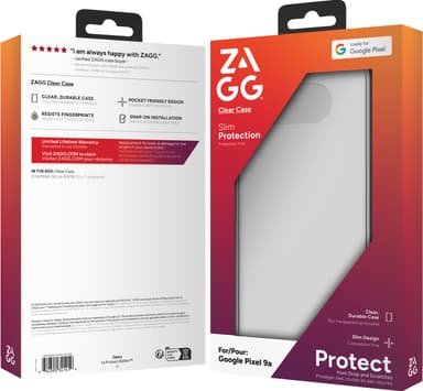Zagg Google Pixel 9a gjennomsiktig deksel (gjennomsiktig)