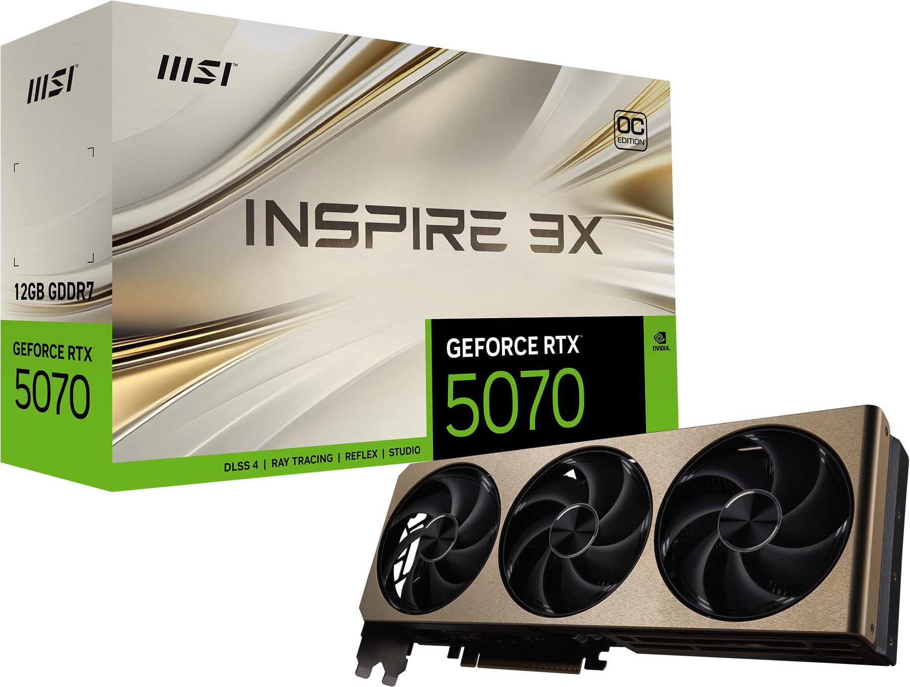 MSI GeForce RTX 5070 12G INSPIRE 3X OC grafikkort