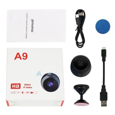 WiFi-kamera 1080P HD magnetisk overvåkingsspion uten nattsyn