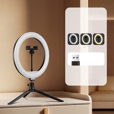 Selfie-ringlysholder Lazy Bracket LED-lys Live Stream Vlog