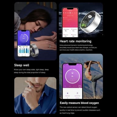 Smart Ring Bluetooth Finger Health Tracker 19,9 mm indre diameter