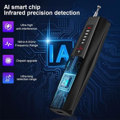 RF-signaldetektor GPS WiFi Tracker kamera feildetektor Anti-spion infrarød skanner