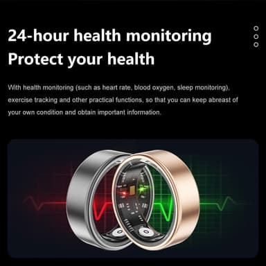 Smart Ring Bluetooth Finger Health Tracker 19,9 mm indre diameter