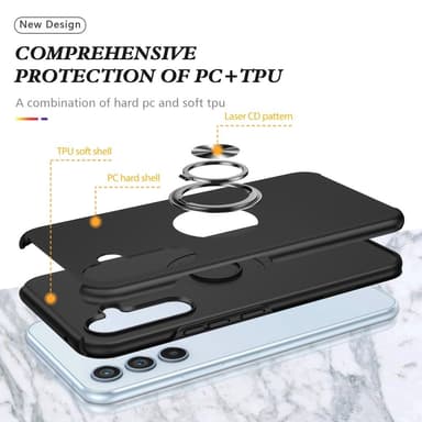 Samsung Galaxy S24 / S25 Hybrid Deksel Med Fingerring - Svart