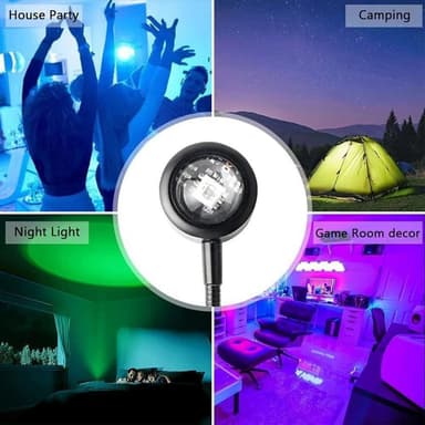 USB-lampe Bilsoverom Takprojektor Solnedgang - 7 farger