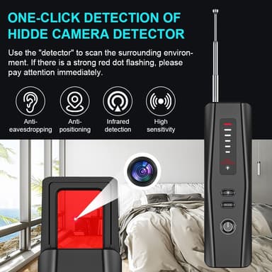 RF-signaldetektor GPS WiFi Tracker kamera feildetektor Anti-spion infrarød skanner