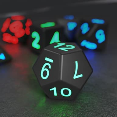 7stk/sett LED lysende terningsett Polyhedron Game Party Dice