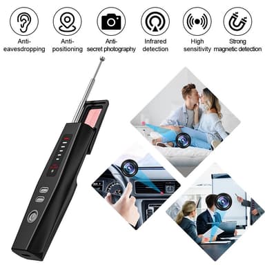 RF-signaldetektor GPS WiFi Tracker kamera feildetektor Anti-spion infrarød skanner
