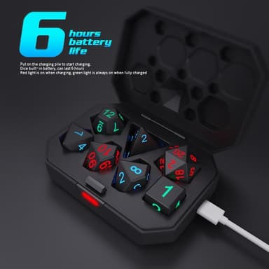 7stk/sett LED lysende terningsett Polyhedron Game Party Dice