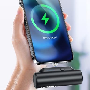 3000mAh bærbar strømbank USB-C/lyn/mikro USB