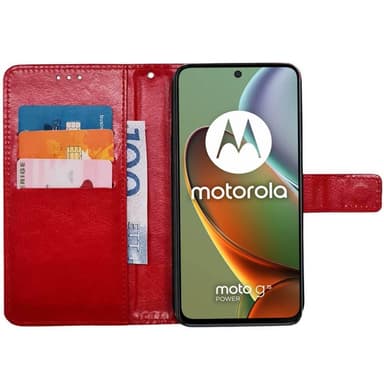 Lommebokdeksel 3-kort Motorola Moto G15 Power - Rød