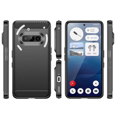 Børstet silikondeksel Nothing Phone 3a - Sort