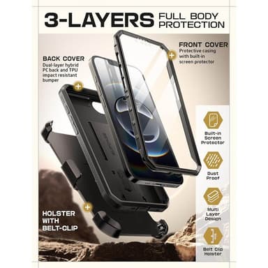 SUPCASE UB Pro deksel iPhone 16e - Svart